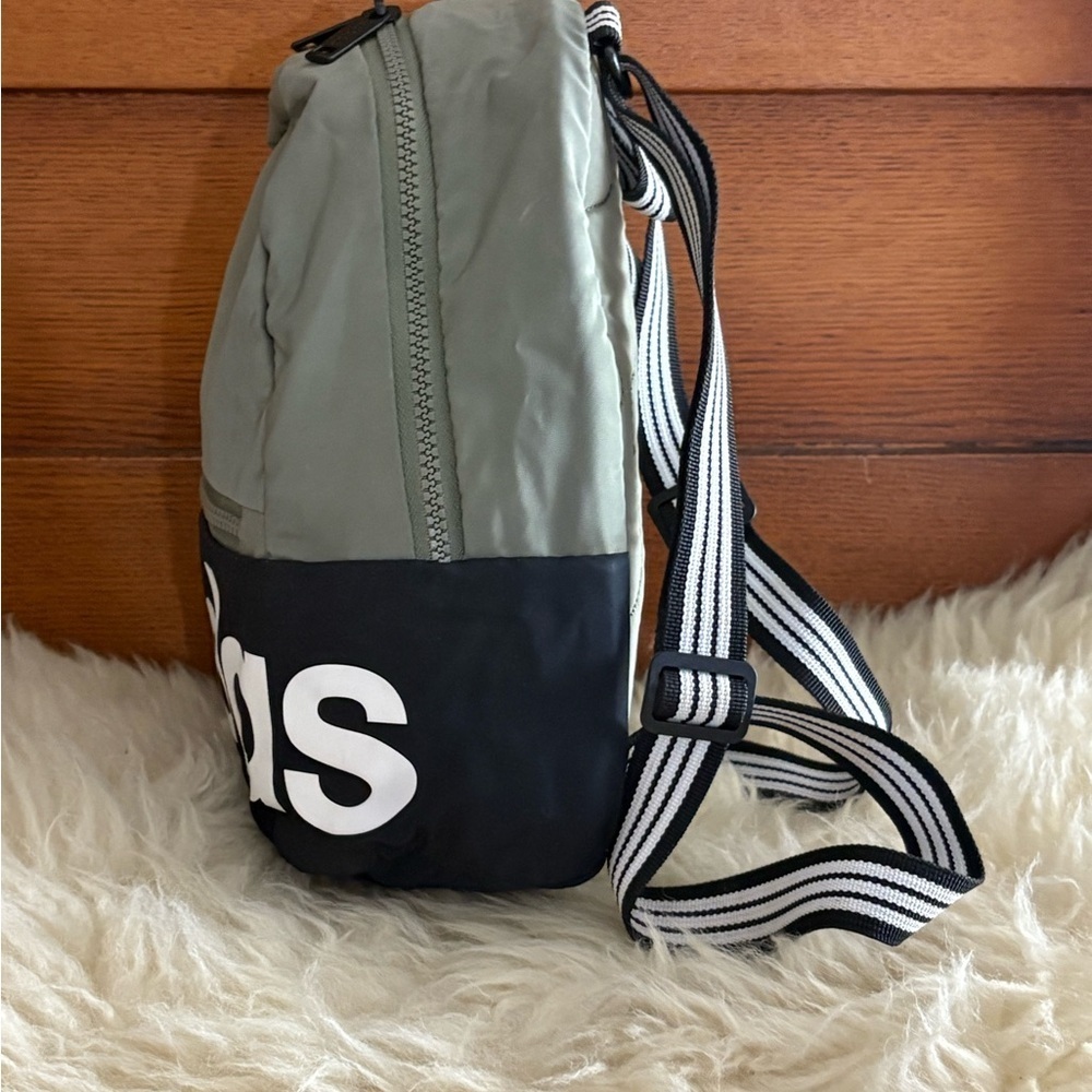Adidas ‘Linear’ Mini Olive and Black Logo Backpack - Picture 5 of 7